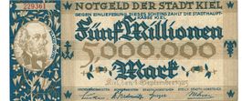 Kiel 5 Mil.Mark 01.09.1923 VZ+-VZ++