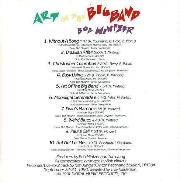 CD: Bob Mintzer with Peter Erskine, Chuck Loeb, Randy Brecker, – Usato da Unterbäch venduto da dadin 3