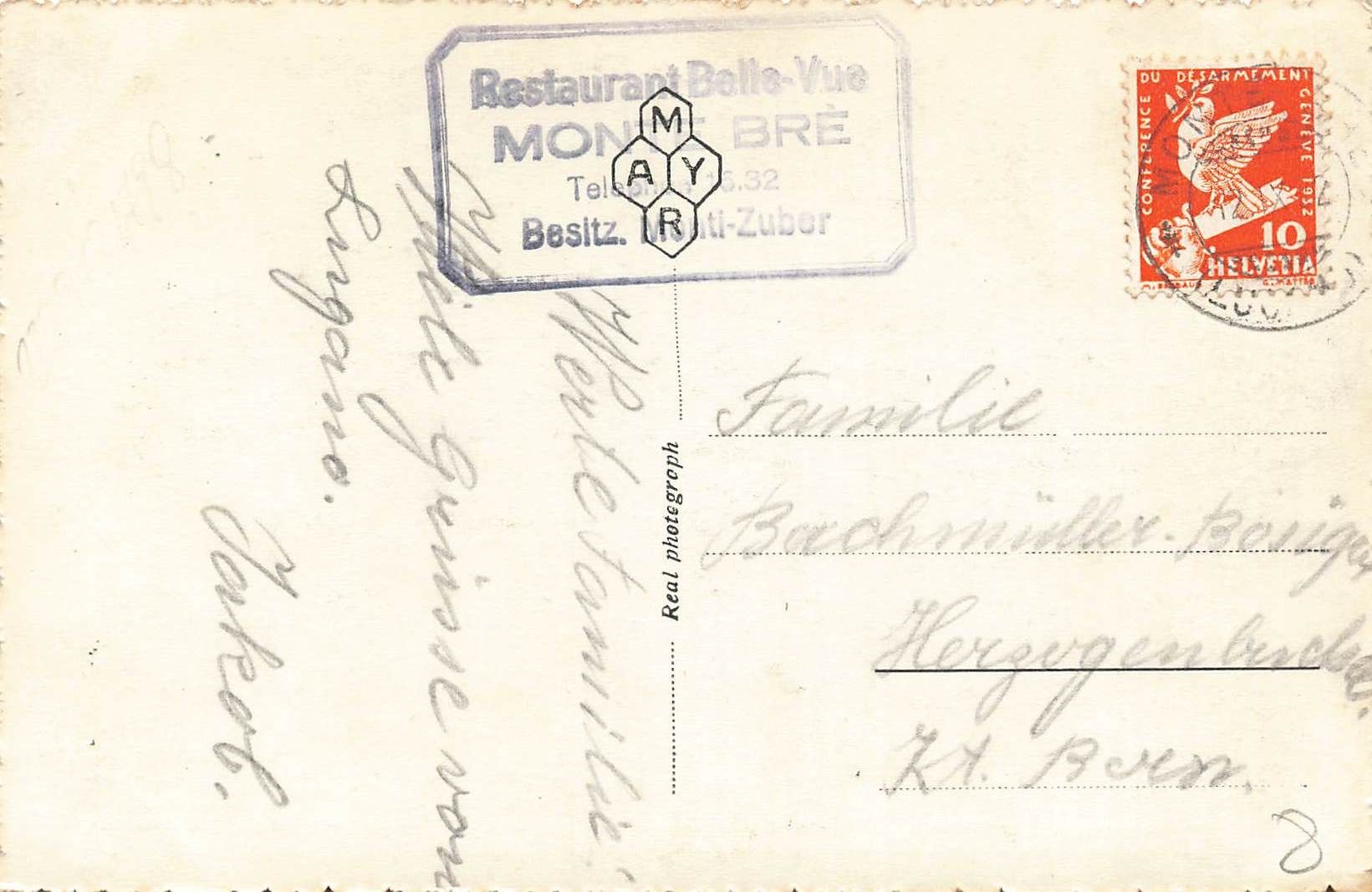 Cartoline postali: Pensione Belle vue monte Bre TI – Usato da Biasca venduto da Blenio71 1