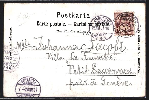 Cartoline postali: Litho Lausanne, Ortsansicht mit Kirche u – Usato da Berlin venduto da bartko-reher 1