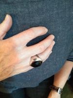 Toller Statement Ring Silber 925 Onyx Grösse 52
