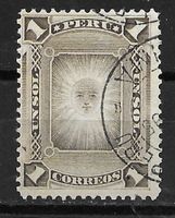 Peru 1886: Wappen Höchstwert 1 Sol (Peso) braun