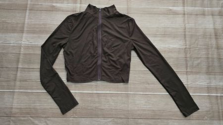 🆕 Braune Crop-Jacke mit Reissverschluss - S - Tight Fit