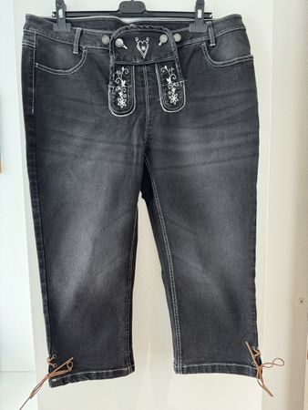 Trachtenjeans Gr. L schwarz, mit Stickerei
