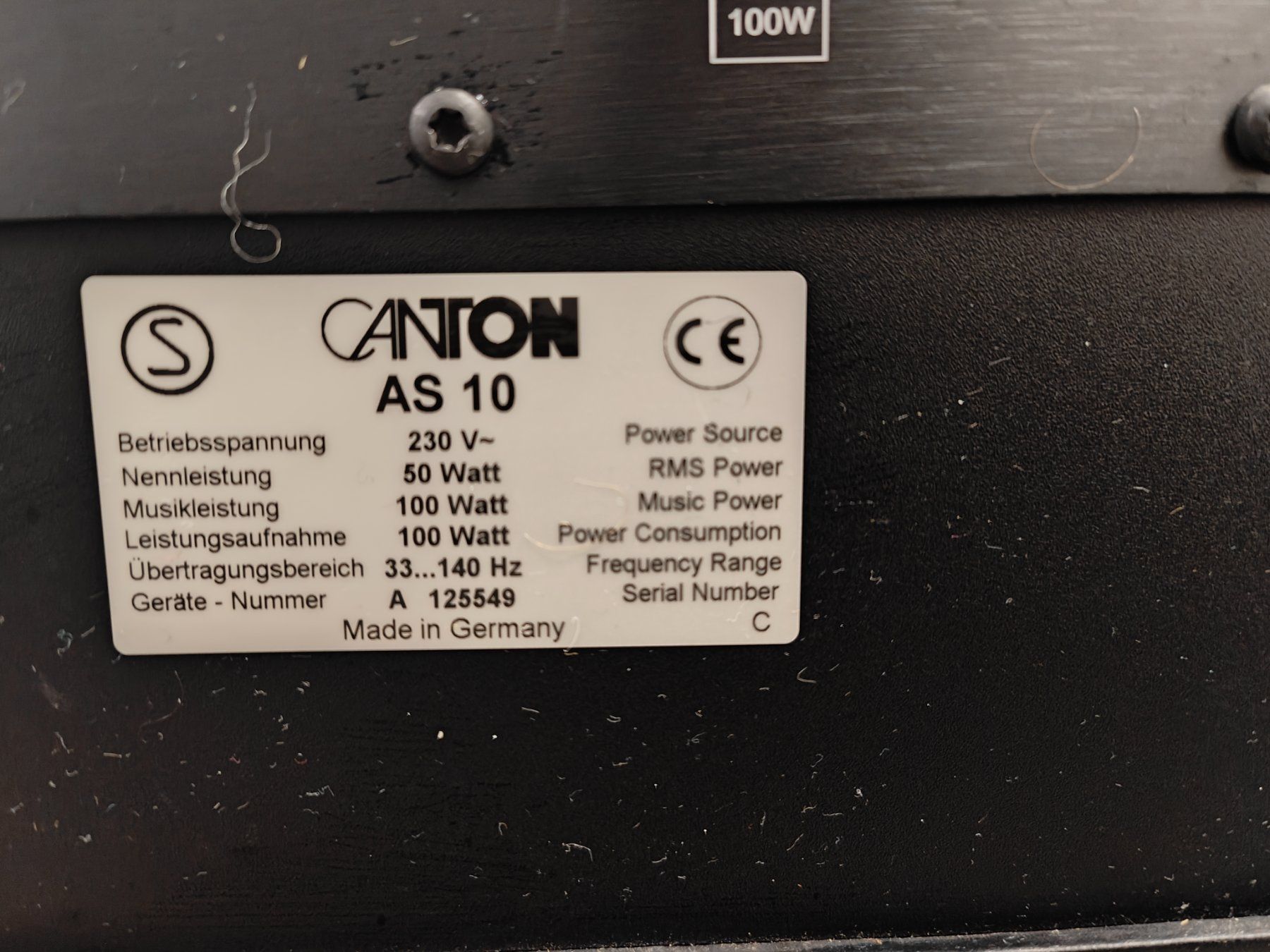 Canton Casse acustiche: Subwoofer CANTON AS 10 – Usato da Bassersdorf venduto da meier191 3