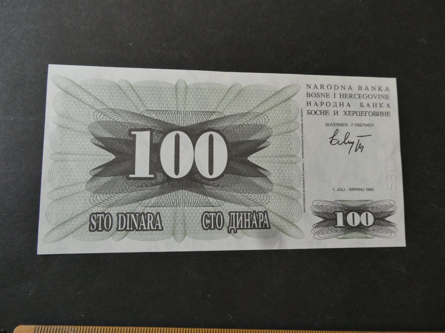 Banconote: Bosnien 1992, 100 Dinara – Usato da Hinterforst venduto da Rohusri 1