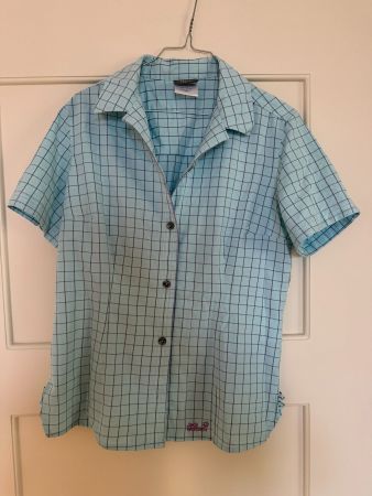 JACK WOLFSKIN Travel Wandershirt Bluse Gr. M 40 Türkis Karo