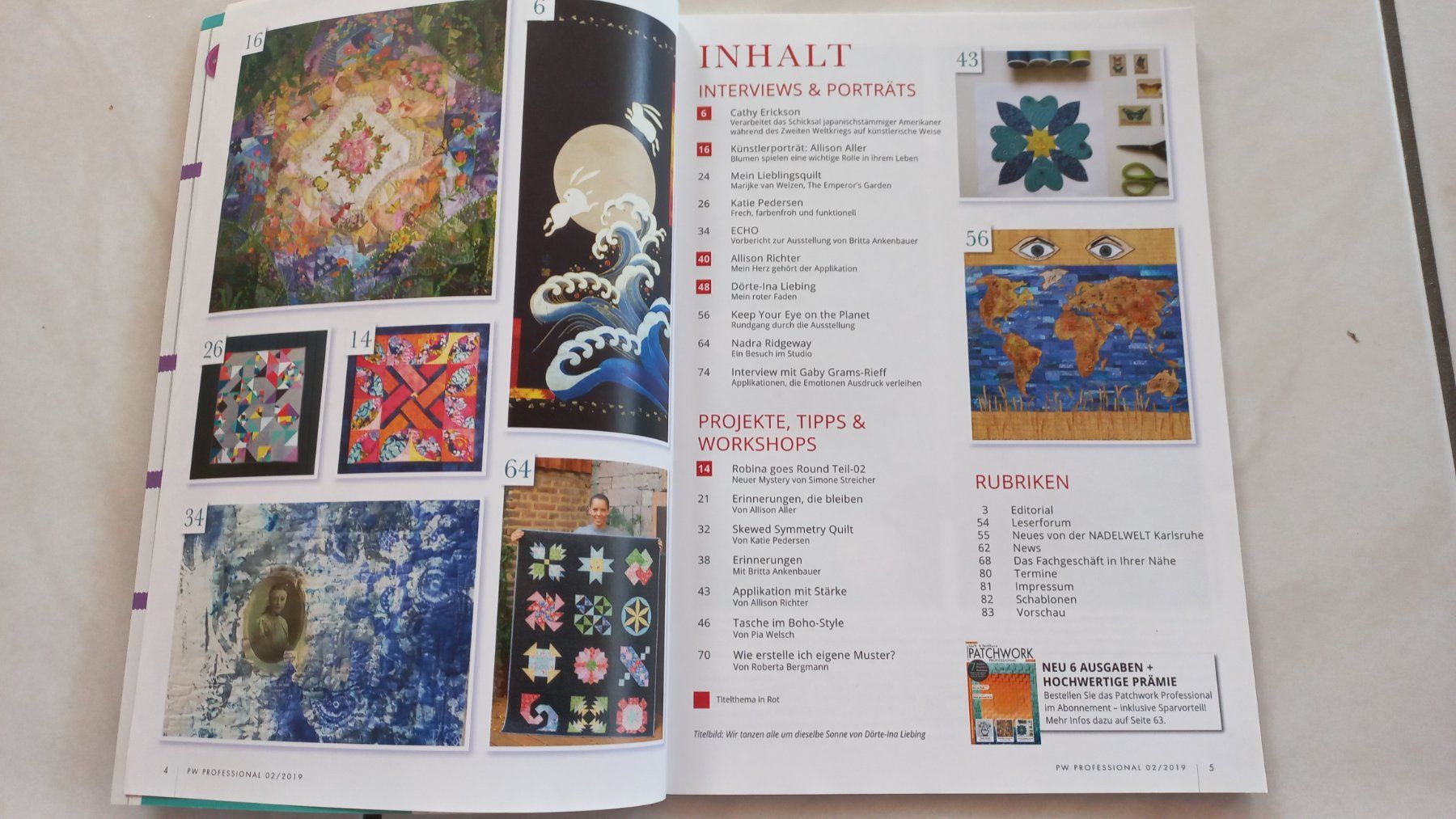 Riviste & Magazine: 1 Patchwork Professional Magazin 02/2019 – Usato da Winistorf venduto da acreativ4 2