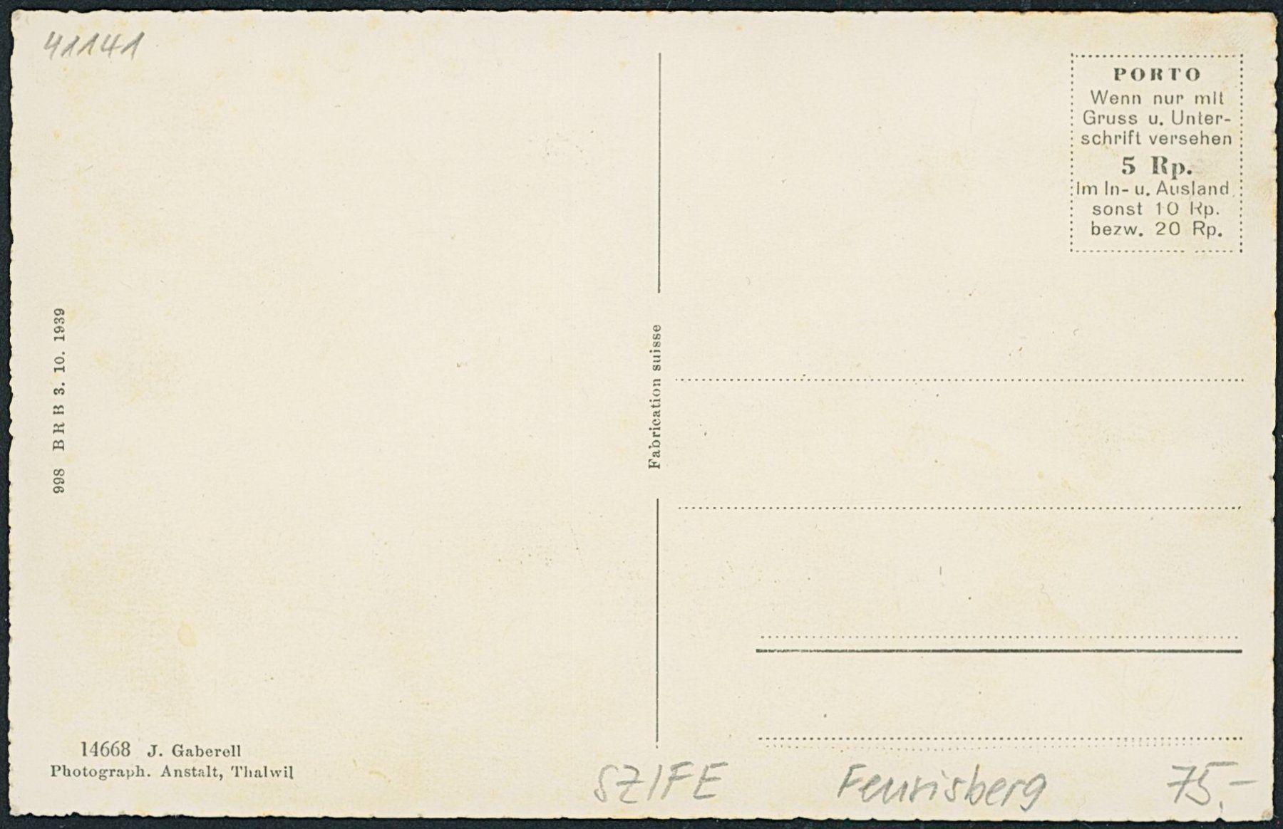 Cartoline postali: SZ Feusisberg – Nuovo (secondo la descrizione) da Schindellegi venduto da dolpitz 1