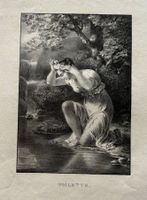 Originale Lithographie um 1850, Toilette, Frankreich