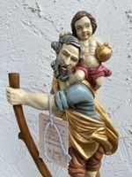 Grosse Holzfigur Hl. Christophorus 57 Cm Holzfigur
