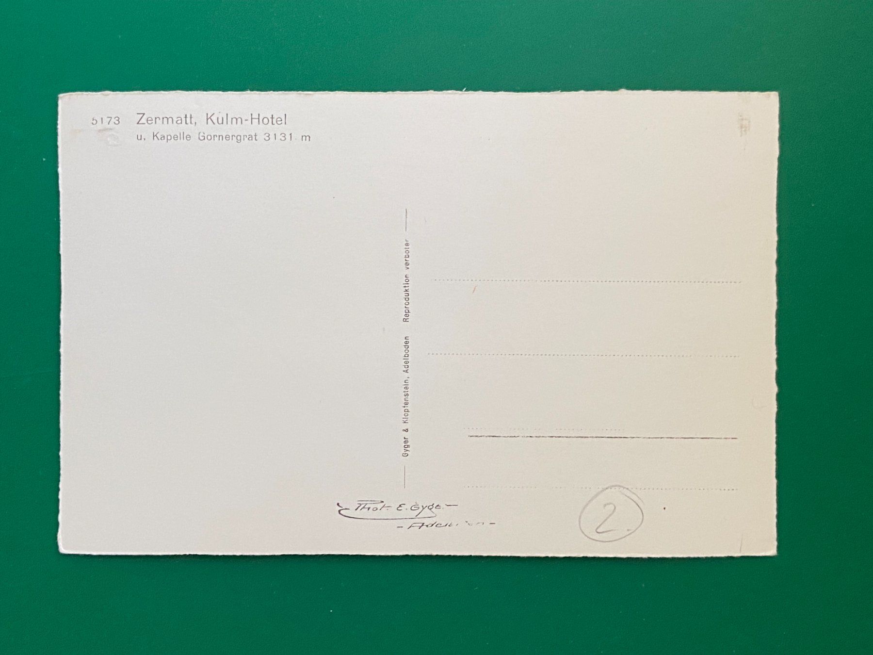 Ansichtskarten: Kulm-Hotel Gornergrat, Zermatt – Gebraucht aus Steg VS von _vinci_ 1