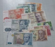 Sammlung ++ 10 Stück alte Banknoten aus Spanien ab 1979