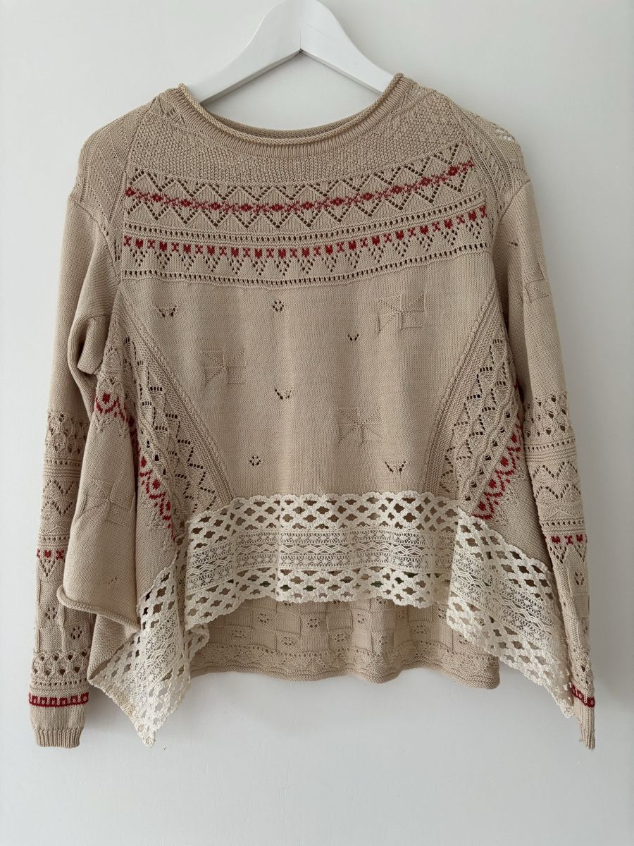 High Pullover & Sweatshirts: HIGH Strickpullover Gr.S Beige/Rot – Neu (gemäss Beschreibung) aus Rorschacherberg von gal_kgc8