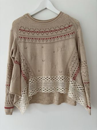 HIGH Strickpullover Gr.S Beige/Rot