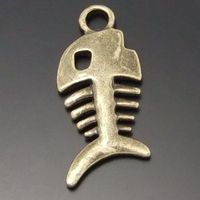 Anhänger Drahtfisch bronze ca. 17mm