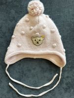 Steiff Baby Mütze Wolle rosa mit Teddy &Bommel Gr.39 wie neu
