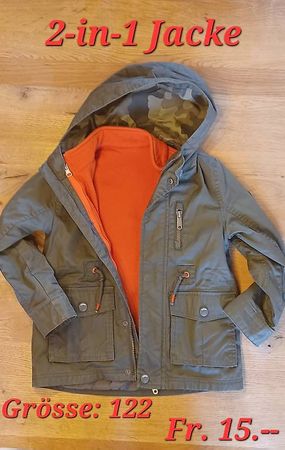 2-in-1 Winterjacke Kinder, Grösse: 122