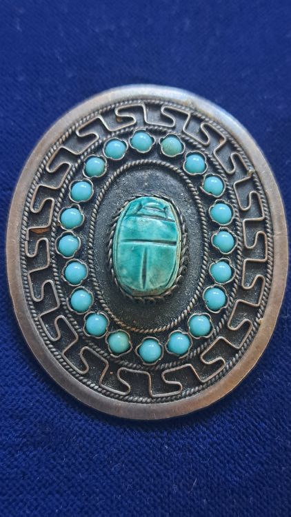 Broche Scarabée égyptien En Argent Sterling Et Lapis-lazuli - Neuf Avec étiquettes