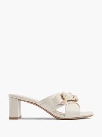 Mules croisées chaîne, couleur crème, neuves 38