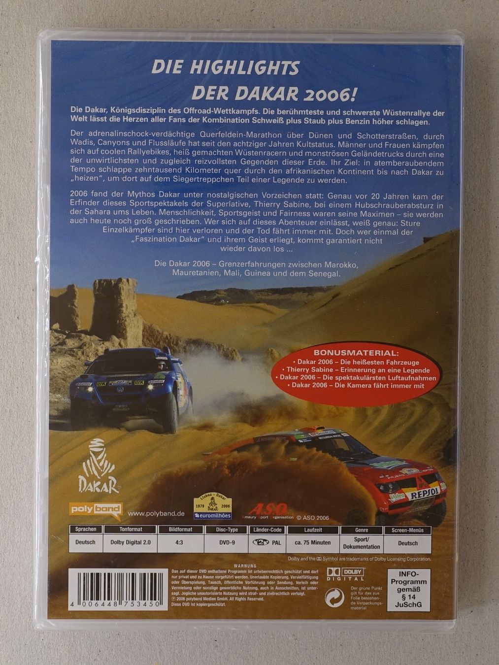 Tutti i DVDs: Dakar 2006 - Die Offizielle – Nuovo e nell'imballaggio originale da Sessa venduto da fraenklishop 1