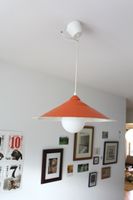 Vintage 70er Pendelleuchte Orange Space Age Retro UFO Lampe