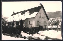 Foto-AK Affoltern, Wohnhaus im Schnee