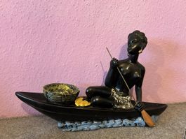 Statuette « femme noire en pirogue » 50’