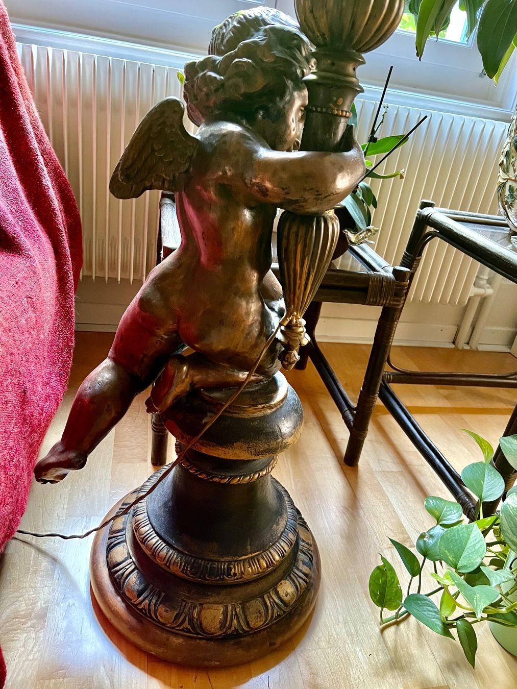 Lampade: Original antik Ständer Lampe Italy Putte Engel ca.1900 – Usato da Bern venduto da bergsee-copyright 7