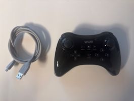 Wii U Pro Controller schwarz mit Ladekabel guter Zustand