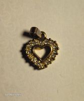 Herz Anhänger Gold mit Zirkonia, Modeschmuck, neuwertig