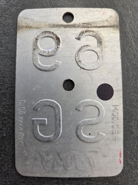 Sachs Insegne: Velonummer SG 69 plaque Velo – Usato da Schenkon venduto da Uhu007 1