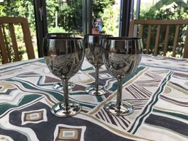 Edelstahl Weinbecher/ Weinkelch, 4er Set für Camping etc.