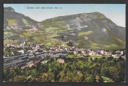 Goldau Gesamtansicht mit Bahnhof und Zügen