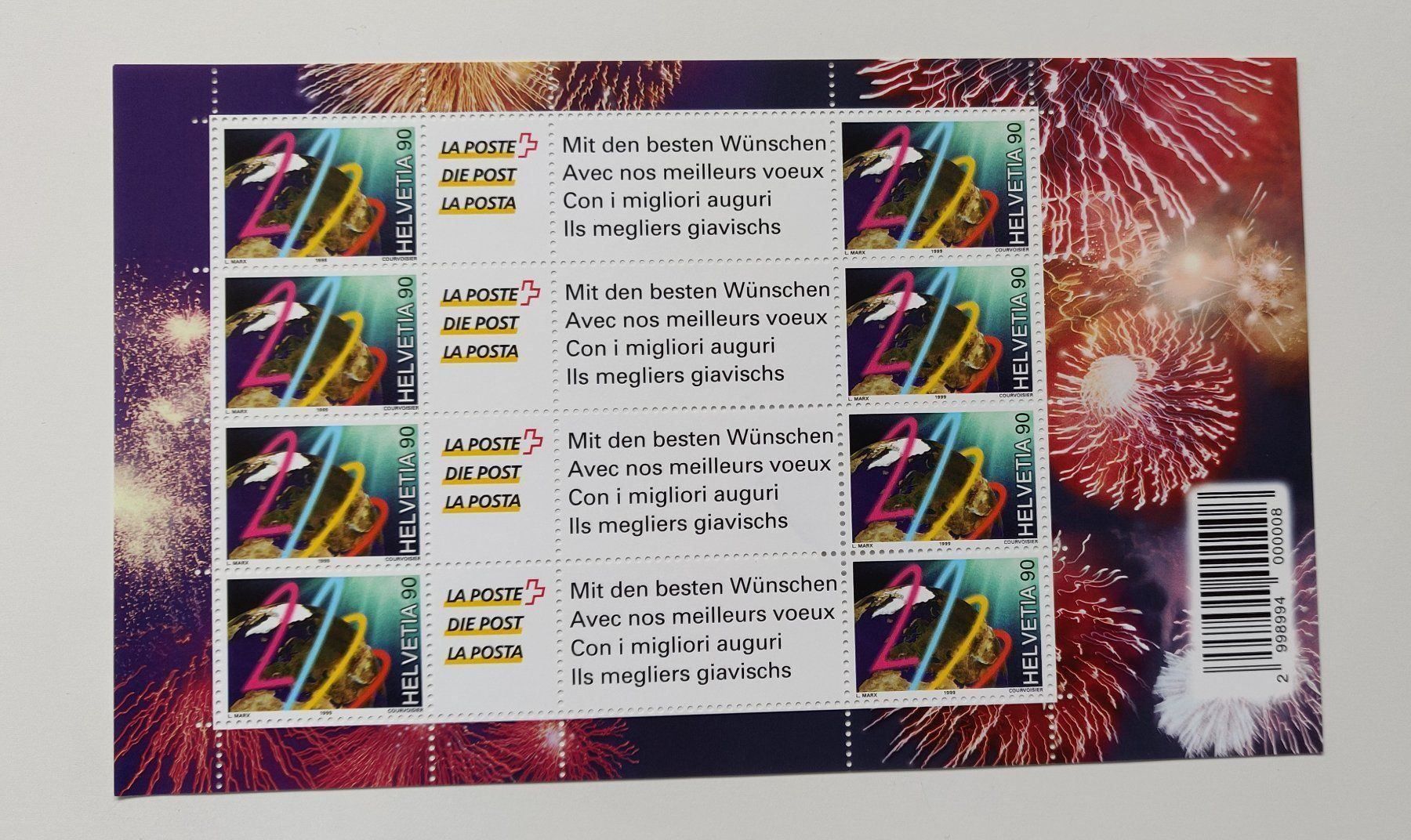 Francobolli di propaganda: Die Post "Mit den besten Wünschen" -2000 – Usato da Berikon venduto da Bulle