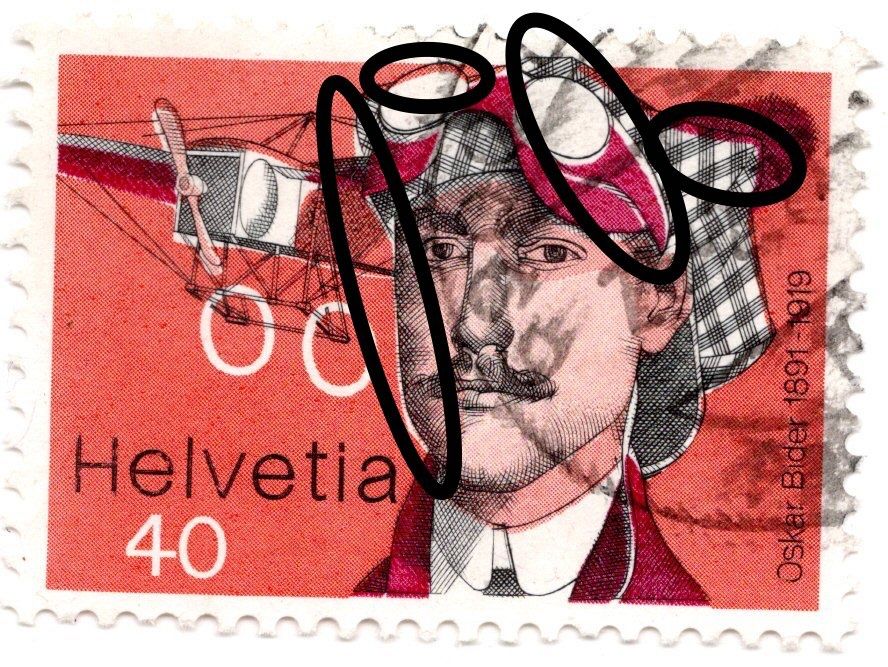 Tutti i francobolli: 073b CH 1977 Pionieri aviazion/ dif. – Usato da Breganzona venduto da dede46