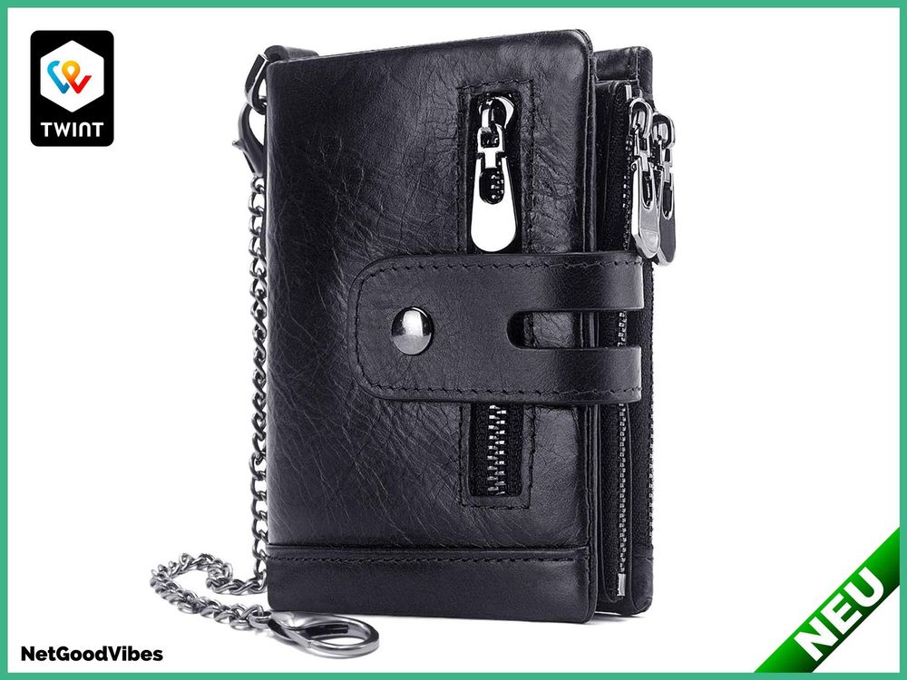 Laoyemen Herren Geldbörse Leder - RFID Schutz Mit Münzfach & Kartenfächern