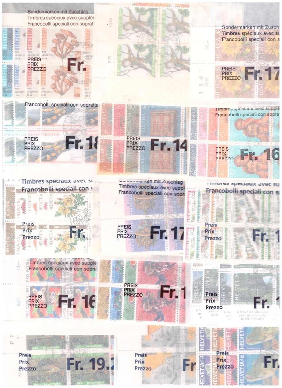Tutti i francobolli: # 1 --- VIERERBLOCKS AUSGABETAG – Usato da Dübendorf venduto da Piero2 1