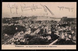 AK Romanshorn, Luftaufnahme vom Zeppelin aus gesehen