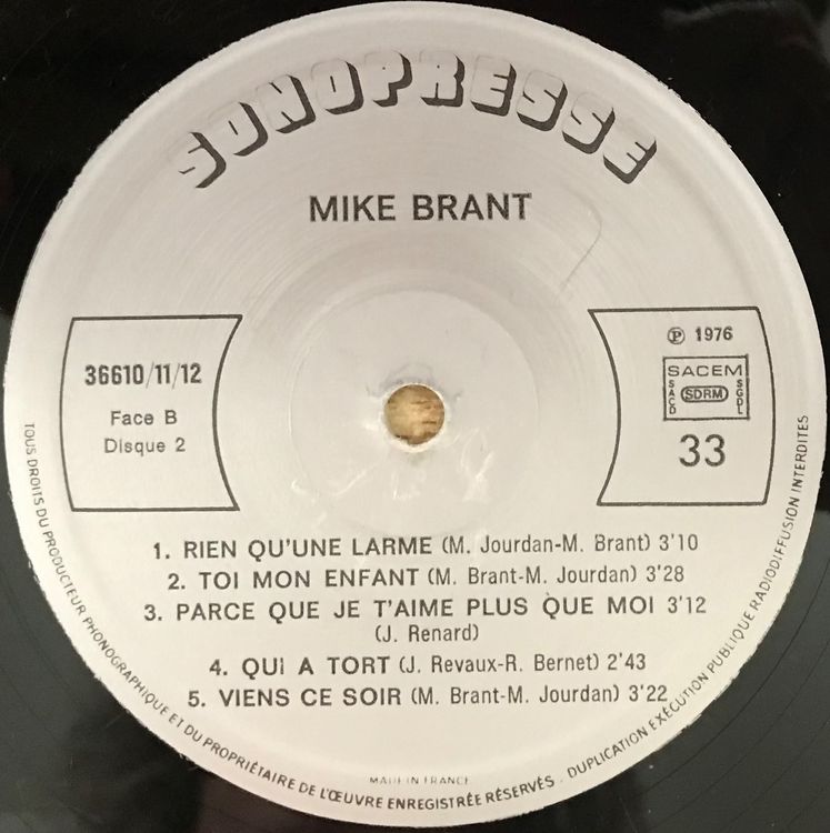 MIKE BRANT COFFRET SOUVENIR 3 Vinyles 33 Tours Kaufen auf Ricardo