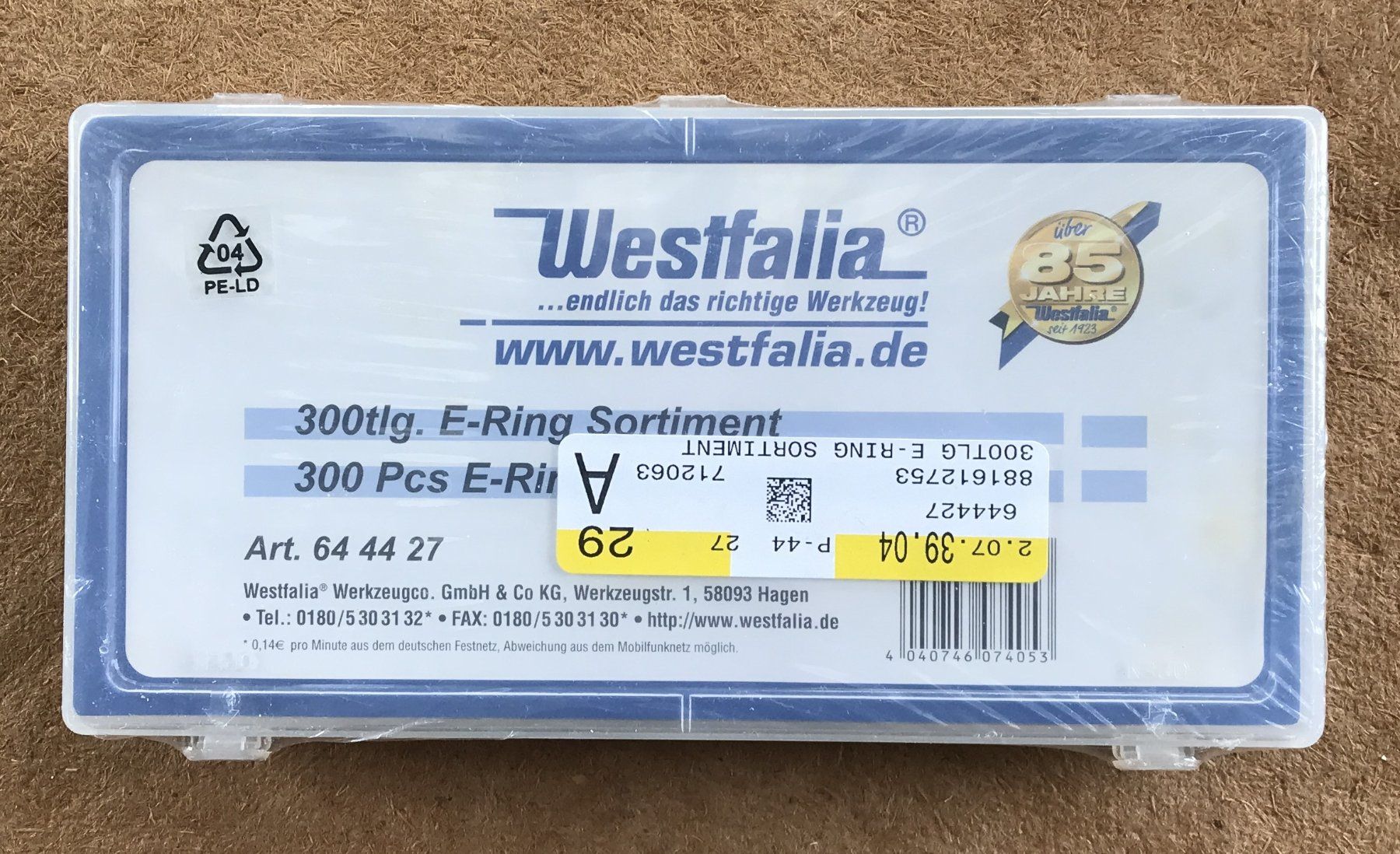Westfalia Tutti gli attrezzi: WESTFALIA 300TLG. E-RING SORTIMENT NEU UND ORIGINALVERPACKT – Nuovo e nell'imballaggio originale da Ostermundigen venduto da Wyatt-Earp