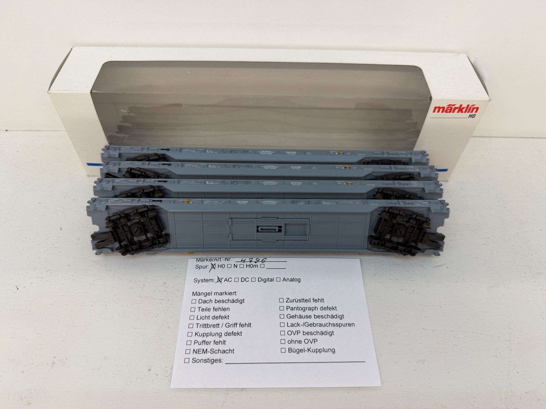 Märklin Modellini di ferrovie: 2er Set Märklin 4796 Güterwagen SBB ROLA Hupac – Usato da Büsserach venduto da ModellbahnDepot 9