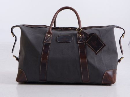 Reisetasche Weekender Grau – Leder/Canvas Unisex