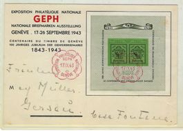 1943 Brief Genf Block ET,   15845