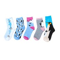 Neu! 5 Paar trendige Socken ca Gr 35 - 39 Pinguin Pinguine