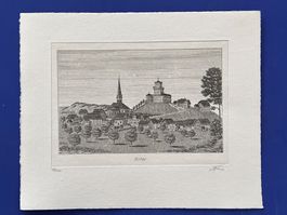 Fürer Kupferradierung Ansicht von Uster 1 von 100 Ex.