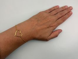 Bracelet Herz Silber 925 vergoldet