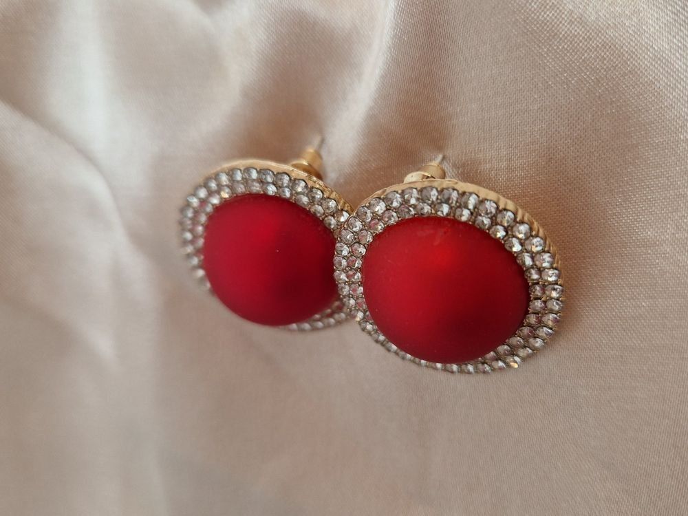 Ohrringe & -stecker: Schmuck rote Ohrringe rund – Neu (gemäss Beschreibung) aus Rotkreuz von Carbone_Bijou-Shop 2