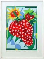 Ugo Nespolo – „Erdbeere“  Serigraphie