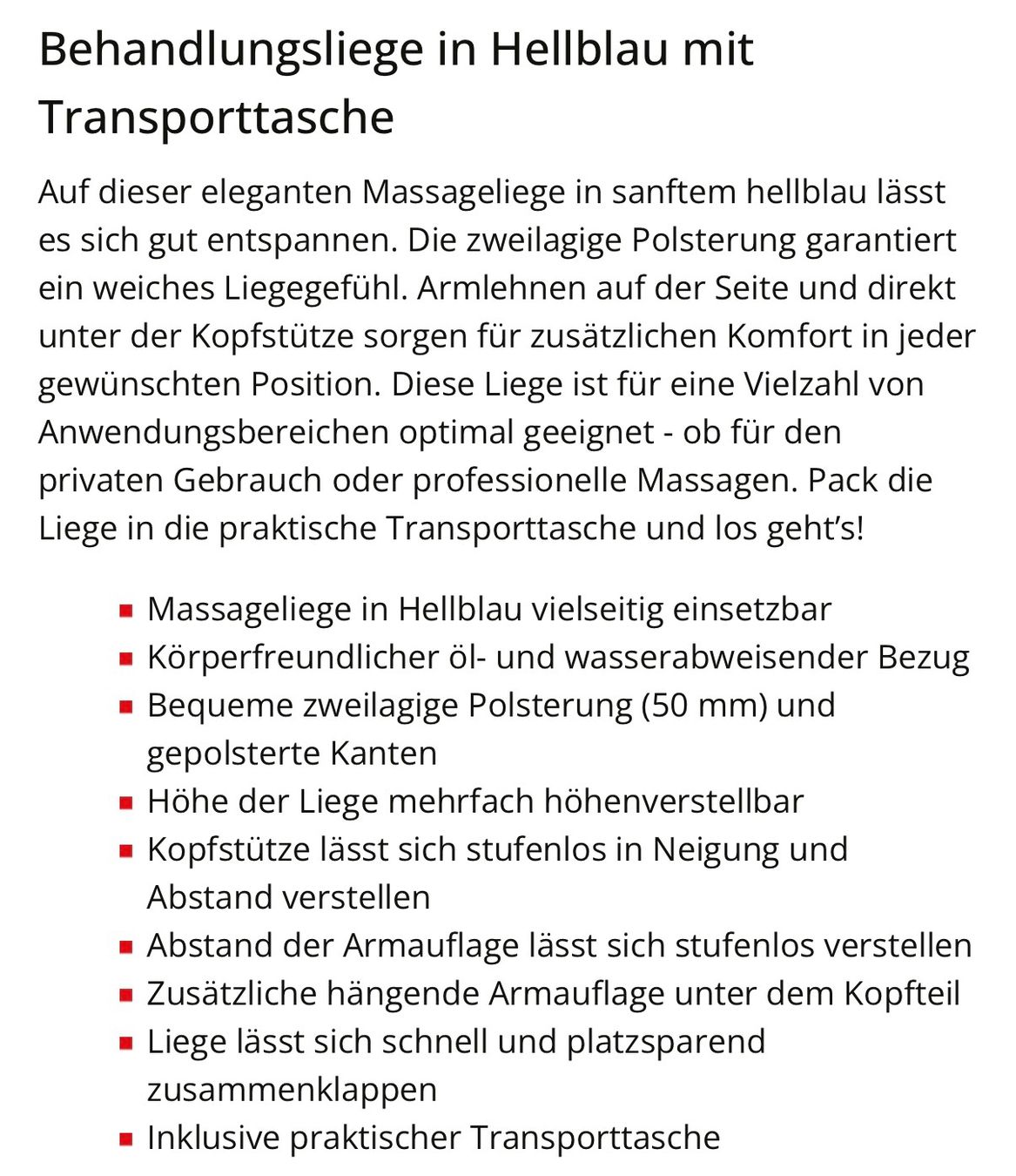 Chaises longues: Massageliege Hellblau mit Transporttasche neuwertig – D'occasion à Wädenswil par Fofi3 1